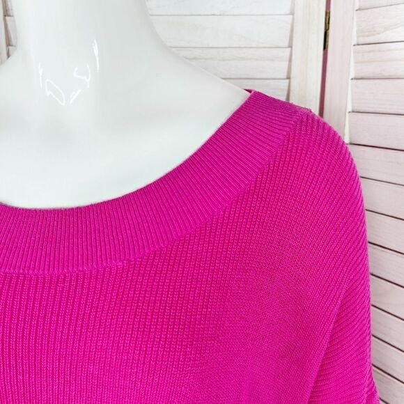 Express Drop Shoulder Circle Hem Oversized Tunic Sweater Pink Small - Picture 5 of 13